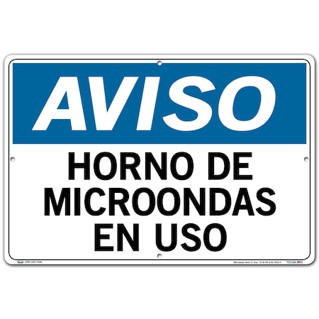 Vestil Aluminum Sign, 12-1/2" Height, 18-1/2" Width, Aluminum, Rectangle, Spanish SI-N-59-D-AL-063-S